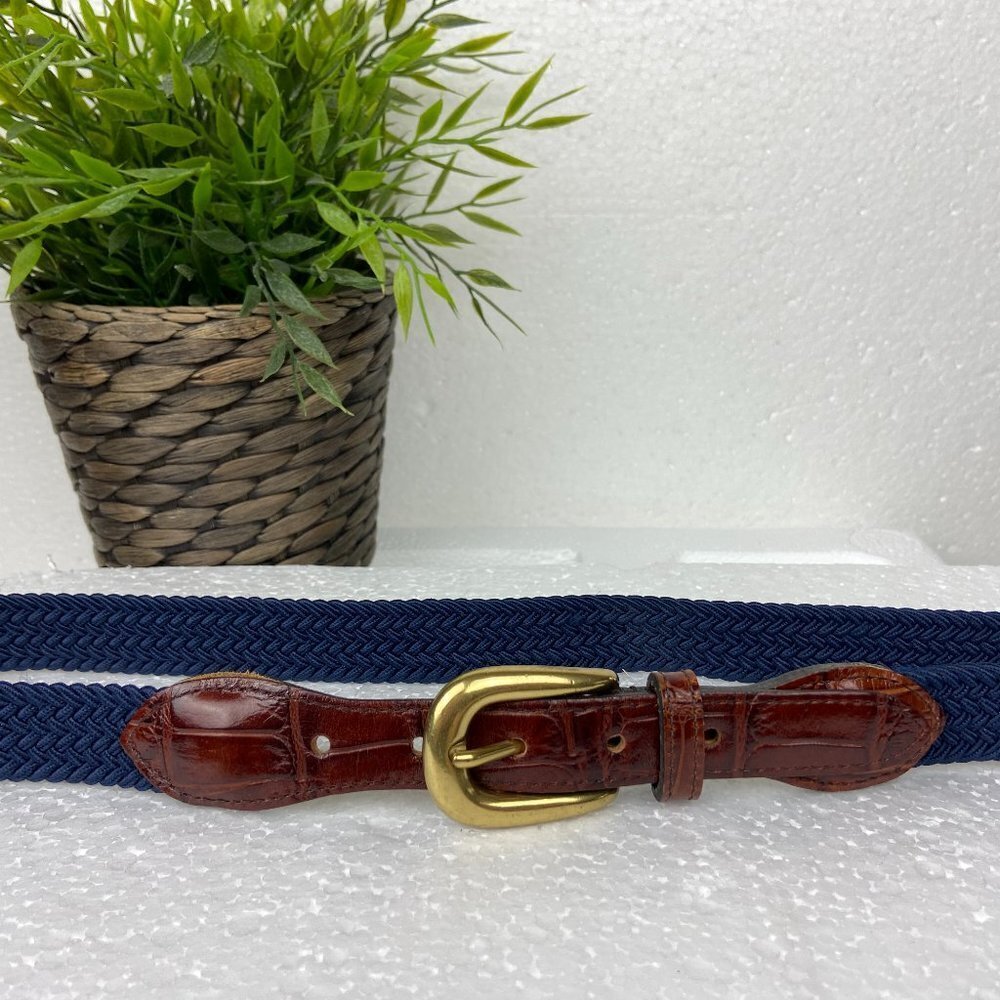 NWOT Web Belt Leather W/Stretch Poly Strar Sz L